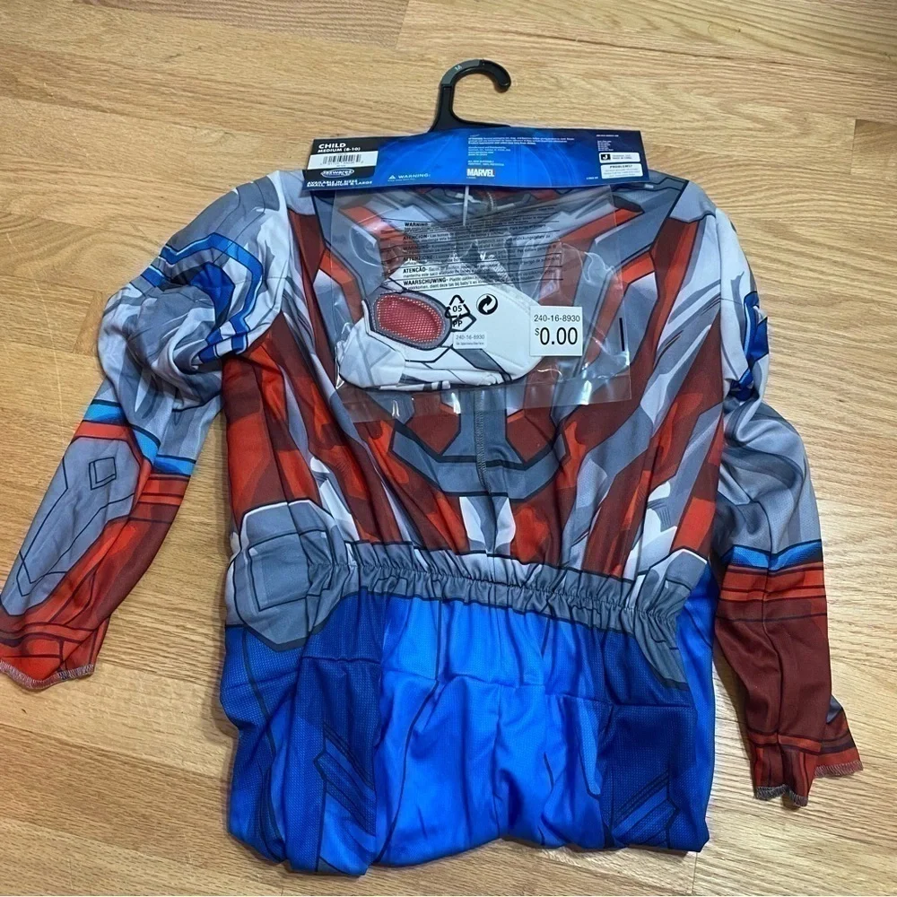 Avengers Captain America Costume NEW Medium 8-10 Padded Jumpsuit & Headpiece